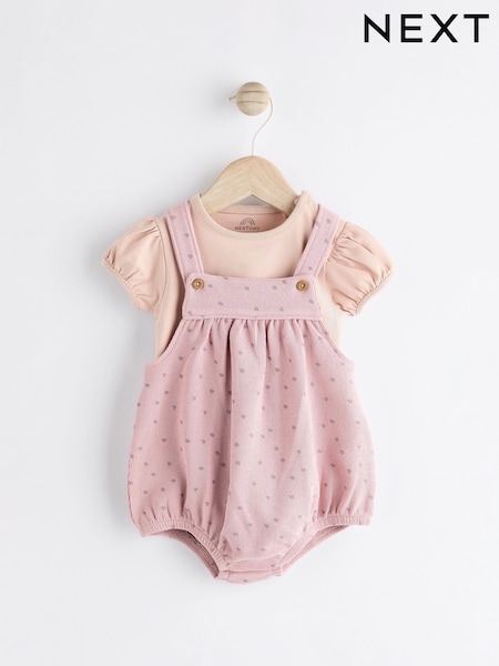 Pink Spot Baby Bloomer Romper & Short Sleeve Bodysuit Set (0mths-2yrs) (N34639) | €8.50 - €10