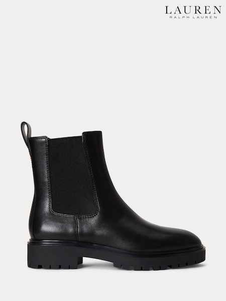 Black - Lauren Ralph Lauren Allyson Leather Chelsea Boots