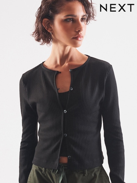 črna - Long Sleeve Buttoned Cardigan (N34705) | € 19