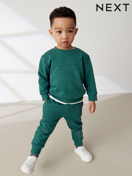 Green Plain Jersey Sweatshirt and Joggers Set (3mths-7yrs) (N35039) | R$ 100 - R$ 135