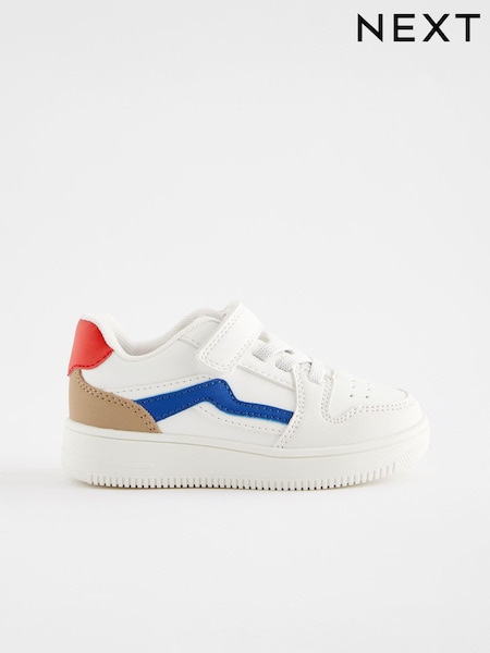 White/Blue/Red Touch Fastening Elastic Lace Trainers (N35107) | AED23 - AED26