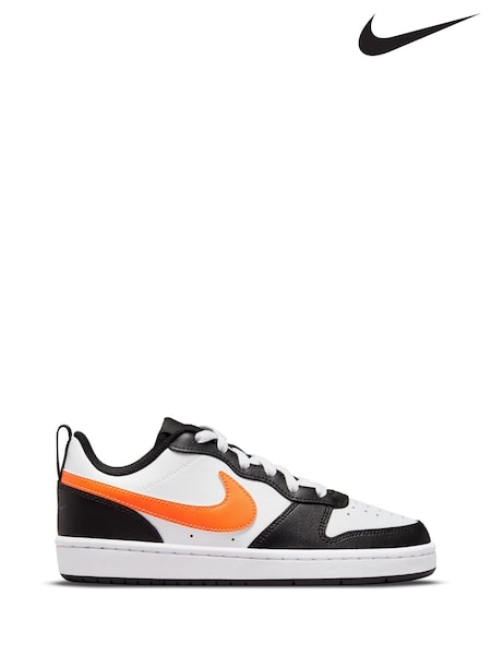 Белый/черный/оранжевый - Nike Youth Court Borough Low Recraft Trainers (N35213) | €33