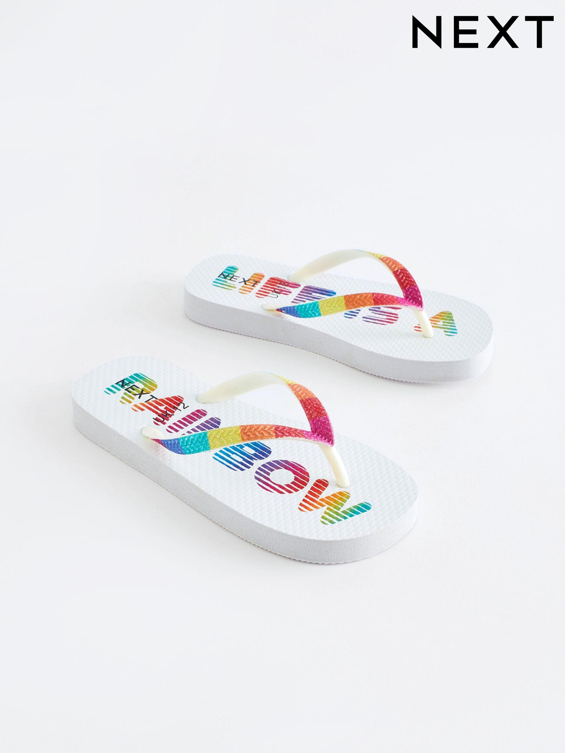 Sandals with rainbow logo clearance