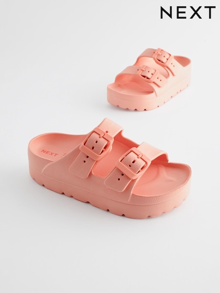 Apricot Pink Double Buckle Chunky Sandals (N35277) | 34 QAR - 44 QAR