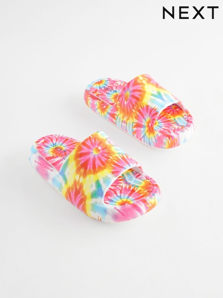 Multicolour Tie-Dye Chunky Sliders (N35282) | AED39 - AED48