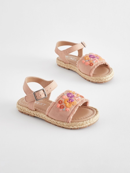 Neutral Embroidered Espadrilles Sandals (N35591) | € 14 - € 15