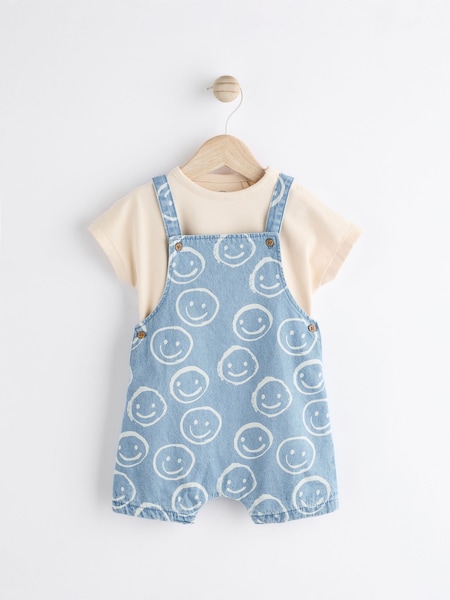 Denim Happy Face - Baby Dungarees and Bodysuit Set (0mths-2yrs) (N35667) | 12 € - 13 €