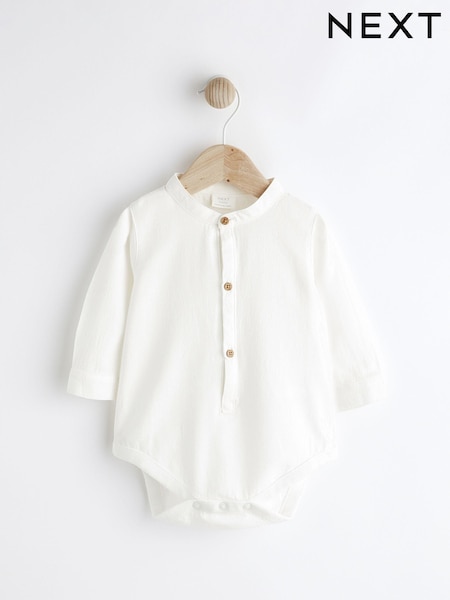 Weiss/Henleykragen - Shirt Baby Bodysuit (N35965) | 9 € - 11 €