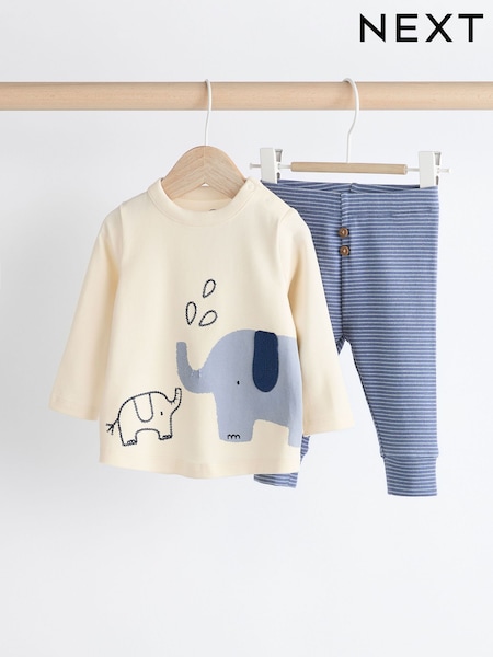 Blue Elephant Baby Top And Leggings Set (N36021) | AED39 - AED46