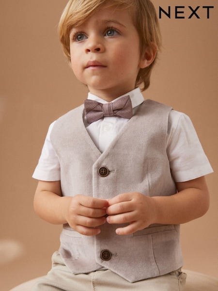 Neutral Waistcoat, Shirt and Bowtie Set (3mths-9yrs) (N36072) | €19 - €21