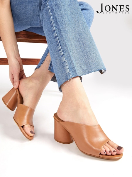 Jones Bootmaker Lisetta Heeled Brown Mules (N36191) | €53