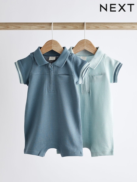 Blau - Collar Jersey 100% Cotton Rompers 2 Pack (N36212) | 10 € - 12 €