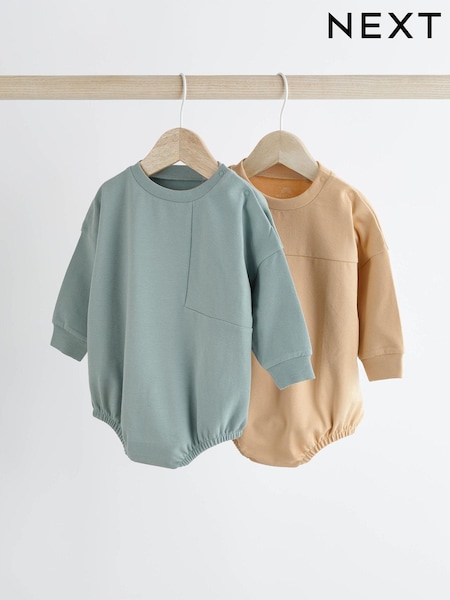 Blue/Neutral Jersey Bloomer Baby Rompers 2 Pack (N36213) | € 8 - € 10