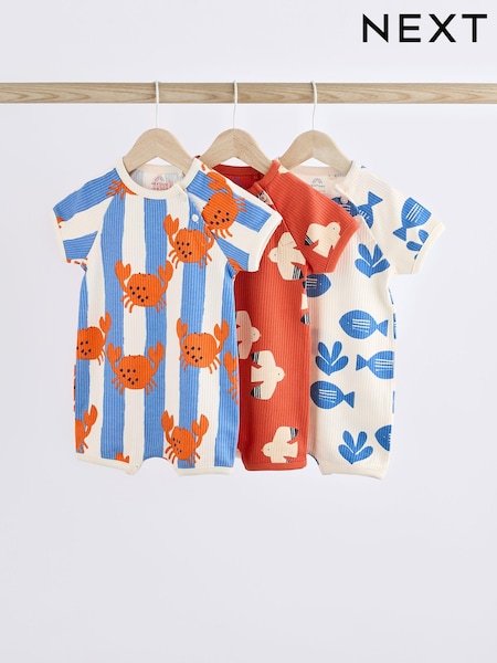 Leuchtende Strandmotive - Baby Jersey 100% Cotton Rompers 3 Pack (N36222) | 16 € - 19 €