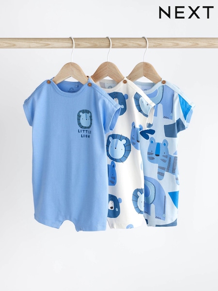 Caractère bleu - Bébé Jersey 100% Cotton Rompers 3 Lot (N36237) | € 14 - € 17