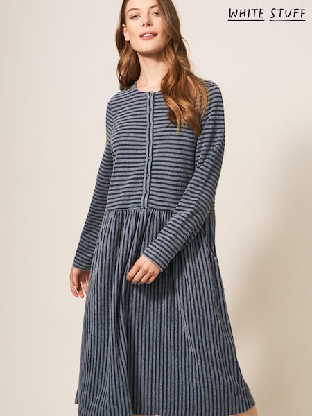 White Stuff Blue Marsia Stripe Jersey Dress (N36242) | €43.50