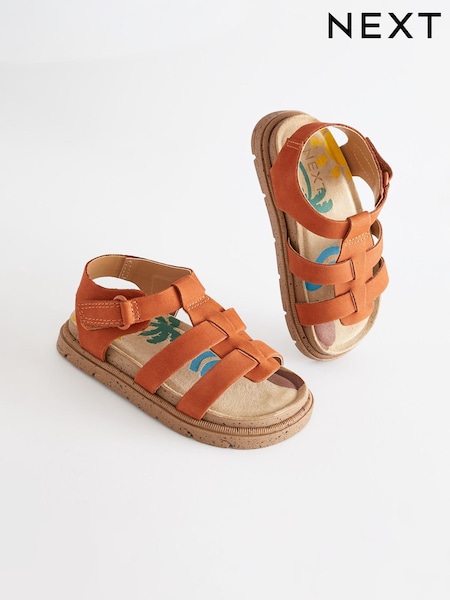 Orange Leather Fisherman Sandals (N36263) | €11 - €14