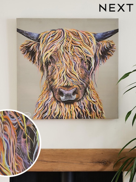 Natural Artist Collection Harry The Highland Cow by Emily Howard Medium Canvas Wall Art (N36285) | €48