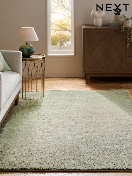 Sage Green Cosy Washable Shaggy Rug (N36294) | €33 - €198