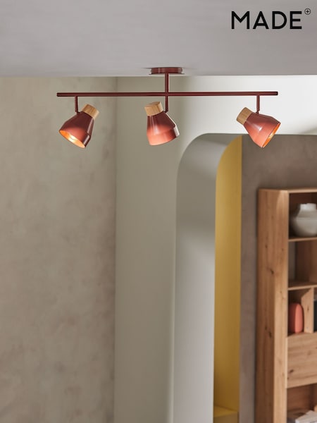 MADE.COM Terracotta Albert 3 Light Linear Pendant Bar Ceiling Light (N36383) | €106