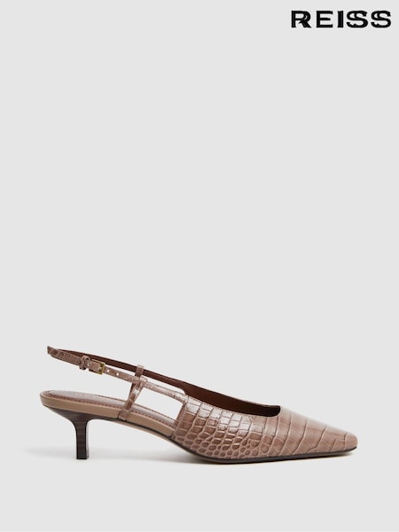 Reiss Jade Leather Slingback Heels (N36436) | 1,386 LEI