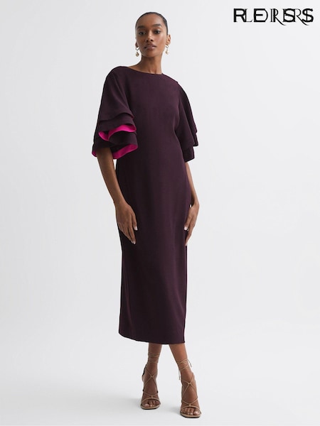 Florere Tiered Sleeve Midi Dress (N36472) | €102