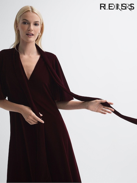 Florere Velvet Tie Neck Midi Dress (N36489) | €96