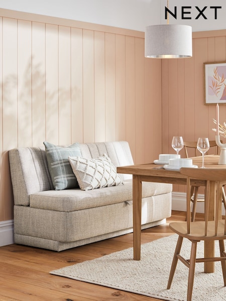 Chunky Weave Mid Natural Anderson Storage Dining Bench (N36510) | €1,050