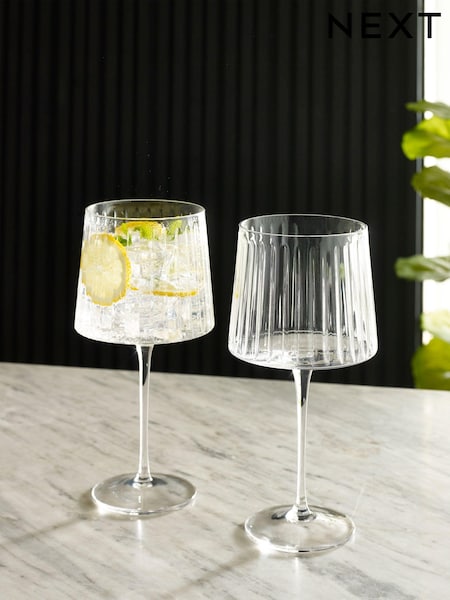Set of 2 Clear Collins Gin Glasses (N36630) | $40