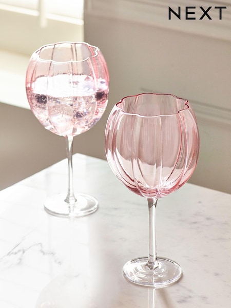 Set of 2 Pink Ottilie Gin Glasses (N36633) | € 33