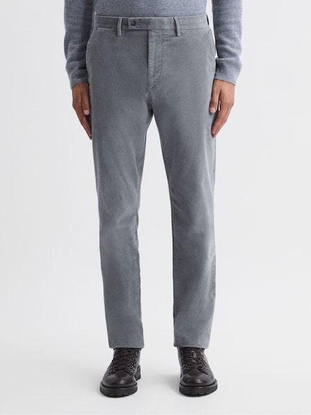 Gris - Reiss Strike Slim Fit Brushed Cotton Trousers (N36932) | 195 €