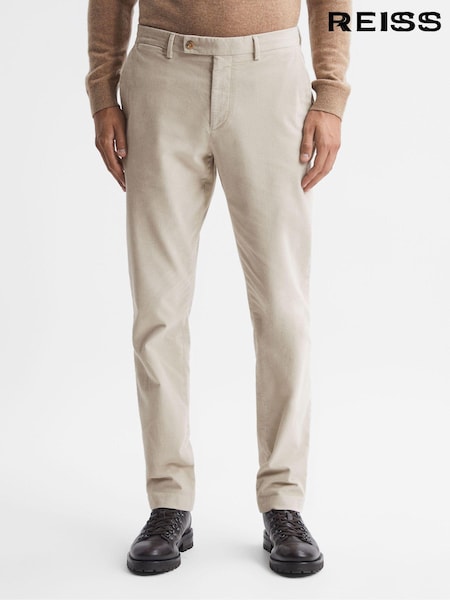 Oatmeal - Reiss Strike Slim Fit Brushed Cotton Trousers (N36945) | 195 €