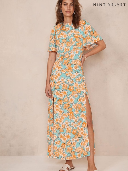 Mint Velvet Blue Jade Print Maxi Dress (N37034) | €86