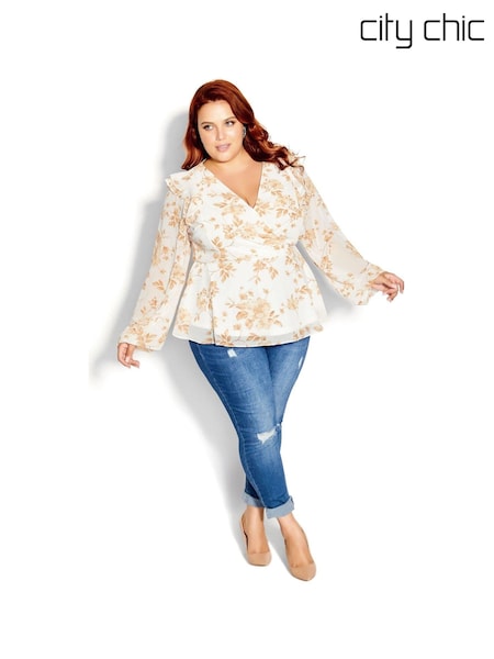 City Chic Ellie White Top (N37047) | €14