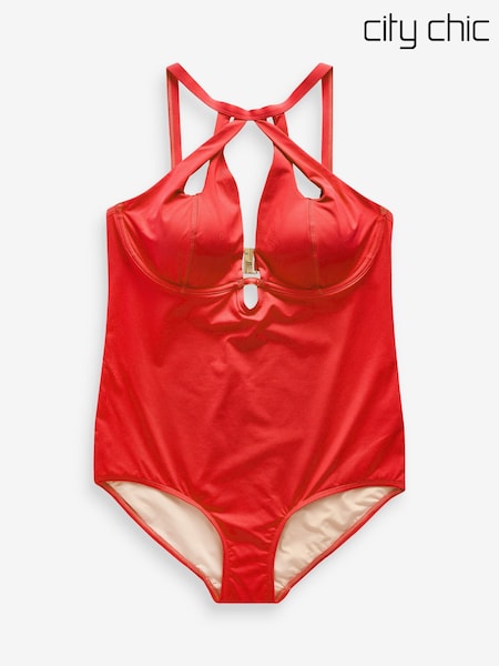 City Chic Red Cancun One Piece Swimsuit (N37062) | €34