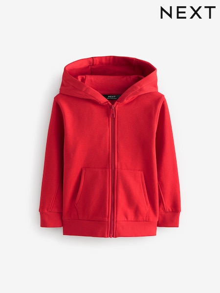 Red Plain Zip Through Hoodie (3-16yrs) (N37123) | AED71 - AED102