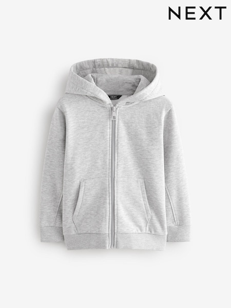 Grey Plain Zip Through Hoodie (3-16yrs) (N37124) | AED71 - AED102