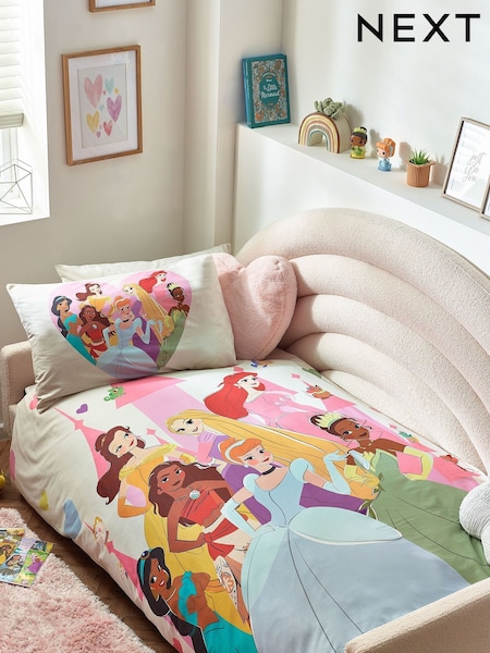 Pink Disney Princess 100% Cotton Duvet Cover and Pillowcase Set (N37268) | 127 QAR - 206 QAR