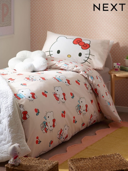 Natural Hello Kitty 100% Cotton Duvet Cover and Pillowcase Set (N37280) | €37