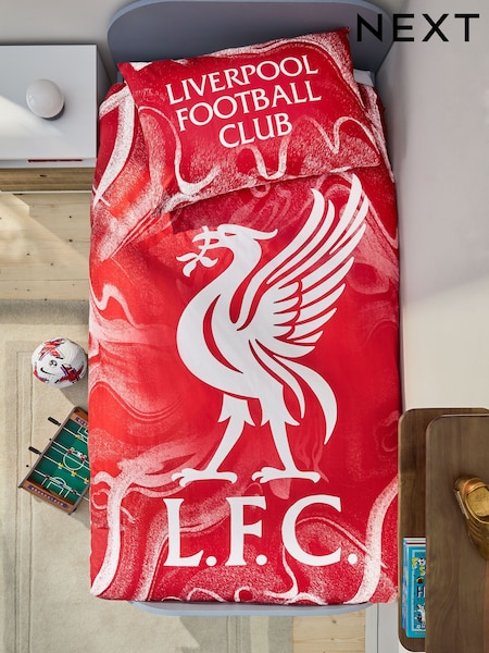 Red Liverpool FC 100% Cotton Duvet Cover and Pillowcase Set (N37292) | €39