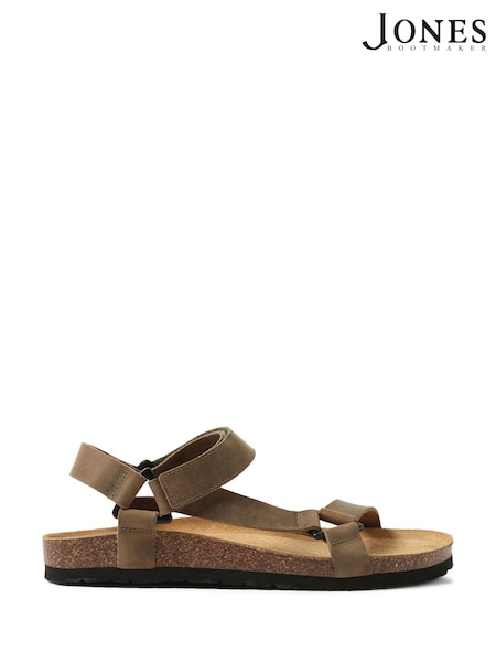 Jones Bootmaker Leather Strappy Brown Sandals (N37324) | €43.50