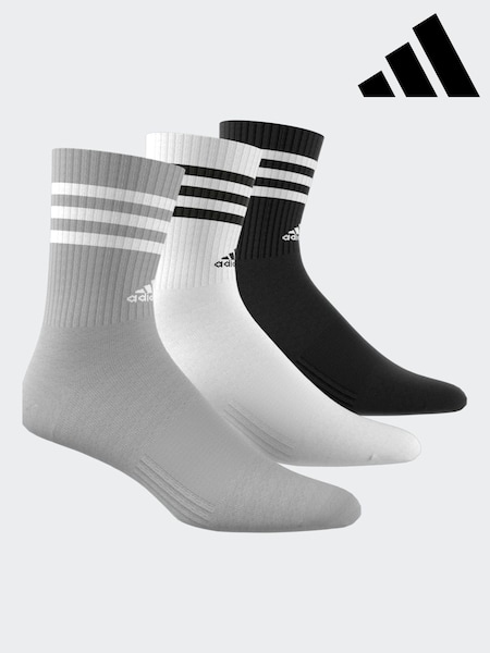 negrualb - Pachet Adidas 3-Dungă Crew Length Socks 3 (N37356) | 54 LEI