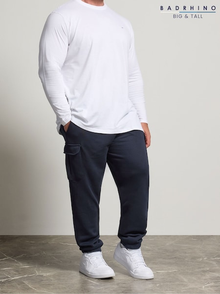 أزرق - Regular Badrhino Big & Tall Cargo Joggers