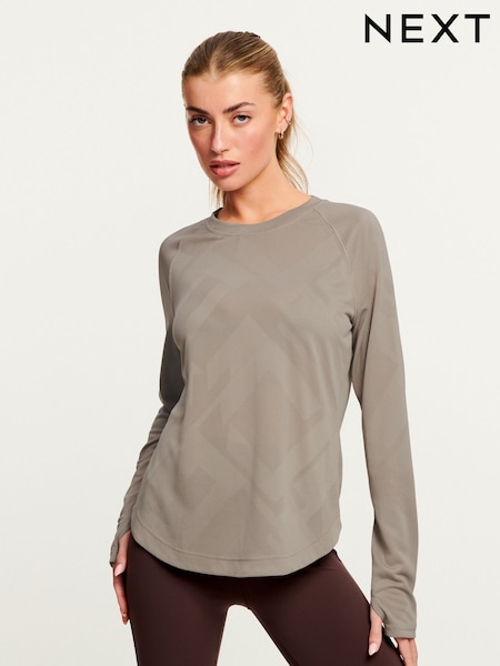 Neutral Next Active Long Sleeve Jacquard Geo Sport Top (N37576) | €9