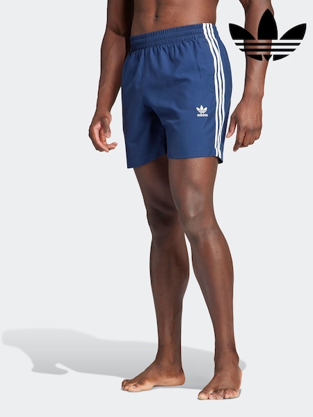 adidas Blue Originals Adicolor 3 Stripes Swim Shorts (N37641) | R$ 375