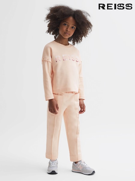 Reiss Pink Etta 9-14 yrs Sequin Motif Jumper (N37725) | €55