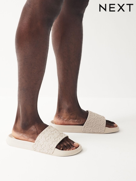 Bej - Embossed Sliders (N37778) | 72 LEI