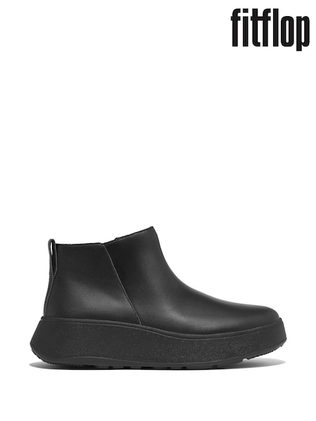 Schwarz - FitFlop F-Mode Suede Flatform Zip Ankle Boots (N37860) | 109 €