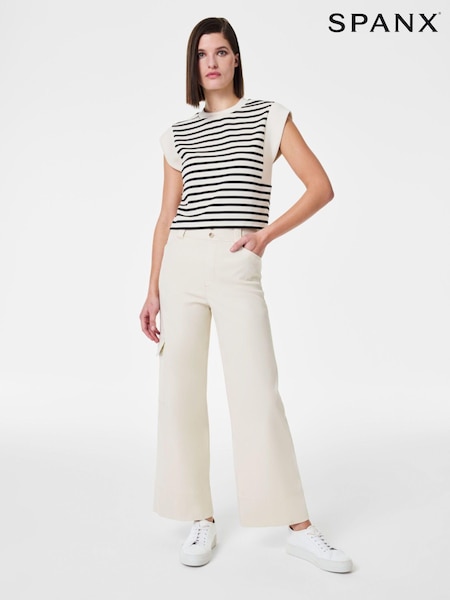 Spanx Green Stretch Twill Cropped Cargo Trousers (N37987) | €66