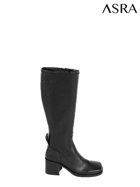 ASRA London Kimi Unlined Leather Knee Black High Boots (N38002) | €107